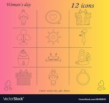 I love you womens doodle 12 icon in set of womens vector image