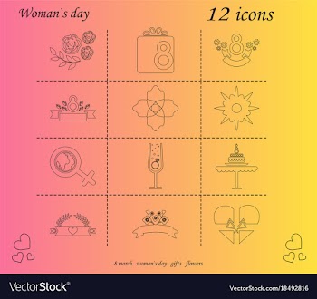 I love you womens doodle 12 icon in set of womens vector image