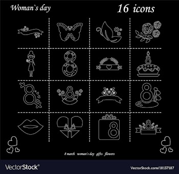 I love you womens doodle 16 icon in set of womens vector image