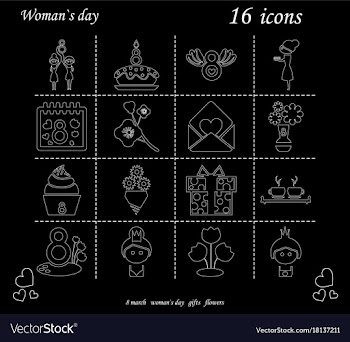 I love you womens doodle 16 icon in set of womens vector image