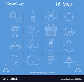 I love you womens doodle 16 icon in set of womens vector image