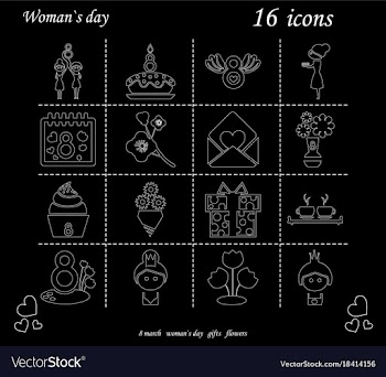I love you womens doodle 16 icon in set of womens vector image