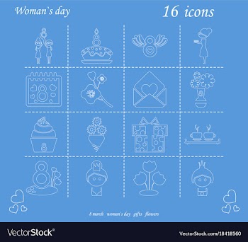 I love you womens doodle 16 icon in set of womens vector image