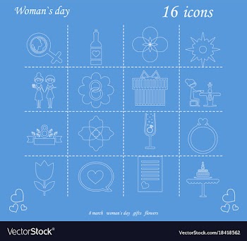 I love you womens doodle 16 icon in set of womens vector image