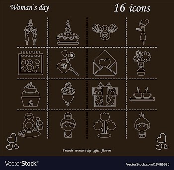 I love you womens doodle 16 icon in set of womens vector image
