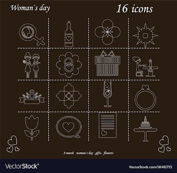 I love you womens doodle 16 icon in set of womens vector image
