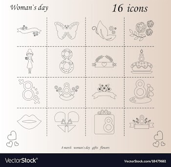 I love you womens doodle 16 icon in set of womens vector image
