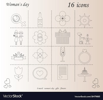 I love you womens doodle 16 icon in set of womens vector image