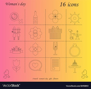 I love you womens doodle 16 icon in set of womens vector image