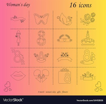 I love you womens doodle 16 icon in set of womens vector image