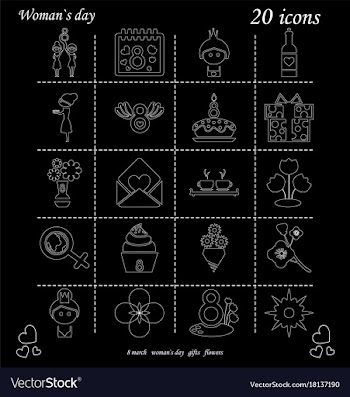I love you womens doodle 20 icon in set of womens vector image