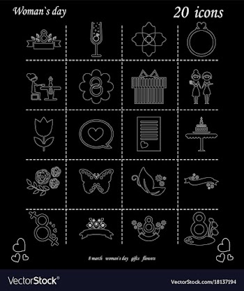 I love you womens doodle 20 icon in set of womens vector image