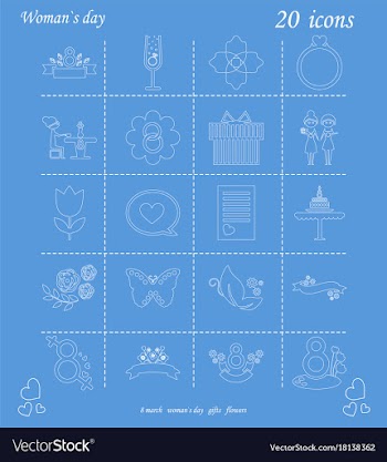 I love you womens doodle 20 icon in set of womens vector image