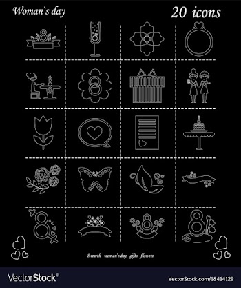I love you womens doodle 20 icon in set of womens vector image