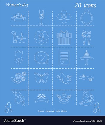 I love you womens doodle 20 icon in set of womens vector image