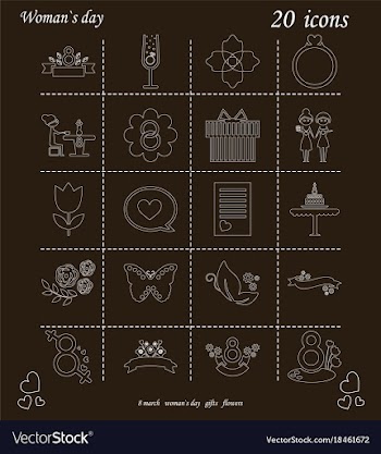 I love you womens doodle 20 icon in set of womens vector image