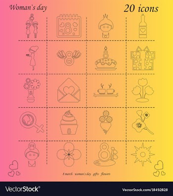 I love you womens doodle 20 icon in set of womens vector image