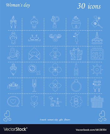 I love you womens doodle 30 icon in set of womens vector image