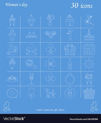 I love you womens doodle 30 icon in set of womens vector image