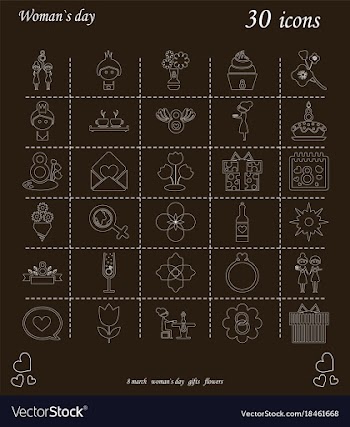 I love you womens doodle 30 icon in set of womens vector image