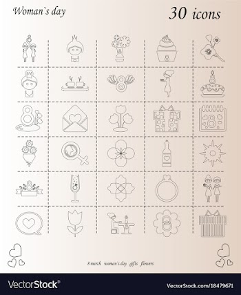 I love you womens doodle 30 icon in set of womens vector image