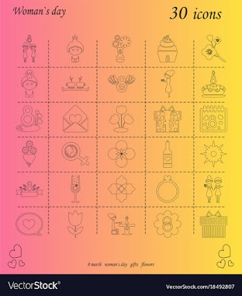 I love you womens doodle 30 icon in set of womens vector image