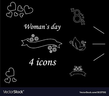 I love you womens doodle 4 icon in set of womens vector image