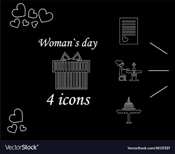 I love you womens doodle 4 icon in set of womens vector image