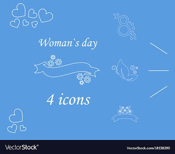 I love you womens doodle 4 icon in set of womens vector image