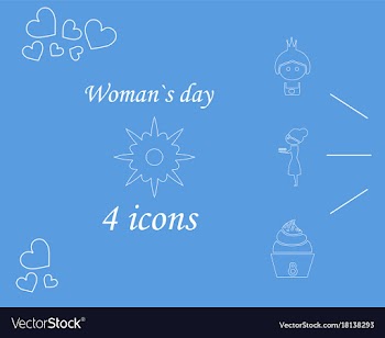 I love you womens doodle 4 icon in set of womens vector image