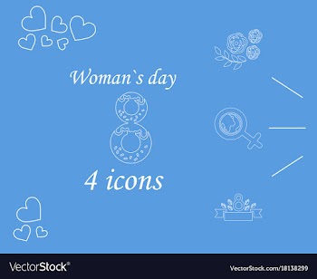 I love you womens doodle 4 icon in set of womens vector image