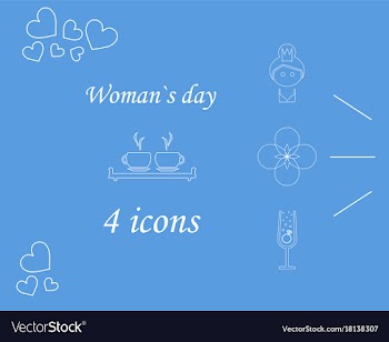 I love you womens doodle 4 icon in set of womens vector image