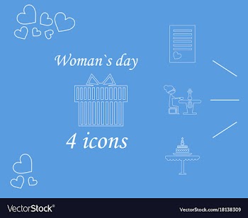 I love you womens doodle 4 icon in set of womens vector image