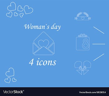 I love you womens doodle 4 icon in set of womens vector image