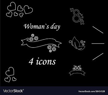 I love you womens doodle 4 icon in set of womens vector image