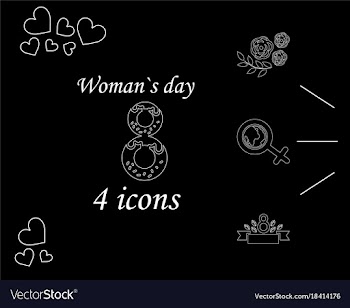 I love you womens doodle 4 icon in set of womens vector image