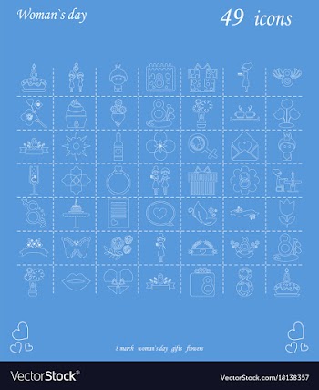 I love you womens doodle 49 icon in set of womens vector image
