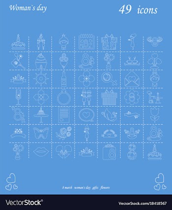 I love you womens doodle 49 icon in set of womens vector image