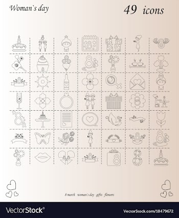 I love you womens doodle 49 icon in set of womens vector image