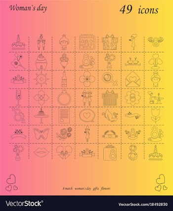 I love you womens doodle 49 icon in set of womens vector image