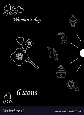 I love you womens doodle 6 icon in set of womens vector image