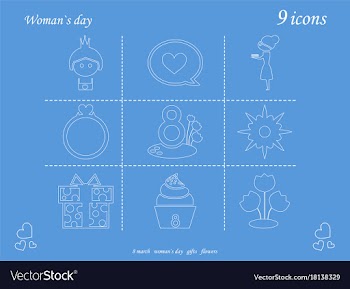 I love you womens doodle 6 icon in set of womens vector image