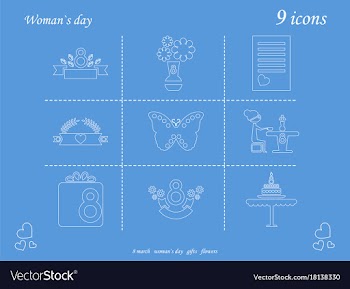 I love you womens doodle 6 icon in set of womens vector image