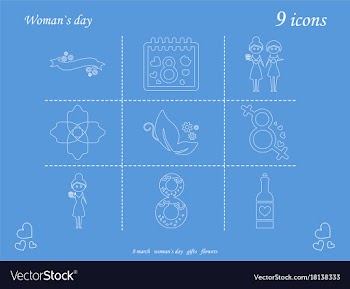 I love you womens doodle 6 icon in set of womens vector image
