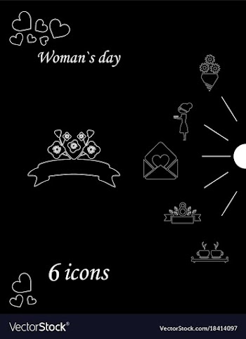 I love you womens doodle 6 icon in set of womens vector image