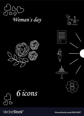 I love you womens doodle 6 icon in set of womens vector image