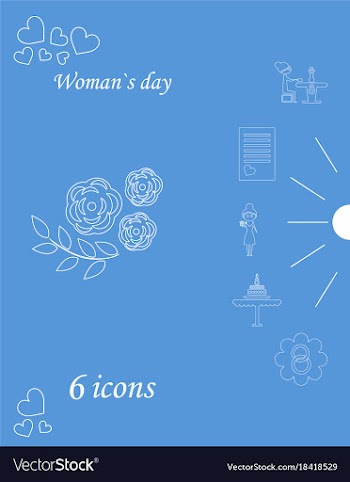 I love you womens doodle 6 icon in set of womens vector image