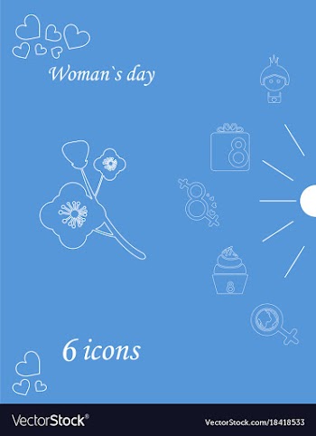 I love you womens doodle 6 icon in set of womens vector image