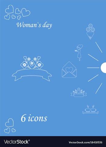 I love you womens doodle 6 icon in set of womens vector image