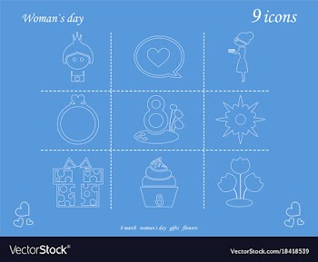 I love you womens doodle 6 icon in set of womens vector image